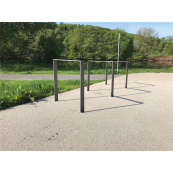 Lean-on hoop of flat bar steel | 80 x 12 mm | without cross bar | total width: 450 mm | hot-dip galvanized